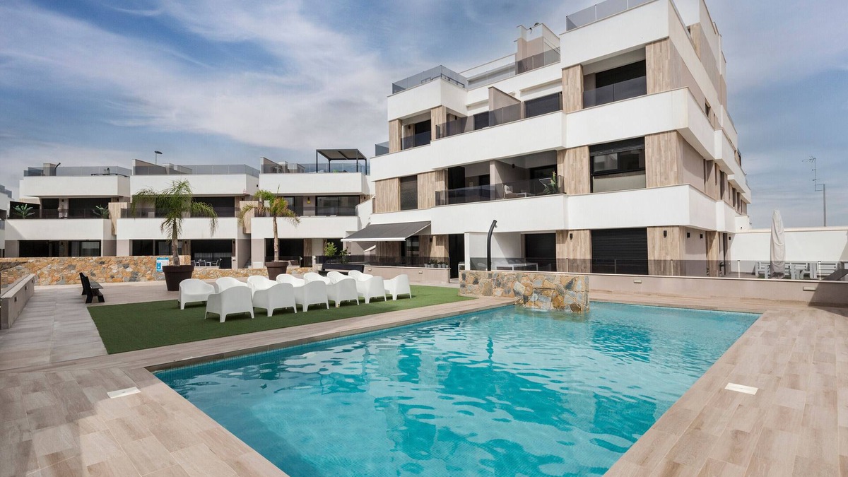 Santiago de la Ribera Apartment | Holiday Apartment "Senika" with Mountain View, Shared Pool & Wi-Fi