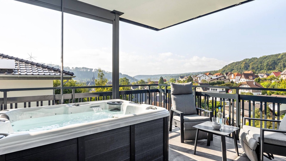 Altenbeken Apartment | Holiday Apartment "Egge Resort 7c" with Balcony, Whirlpool and Sauna