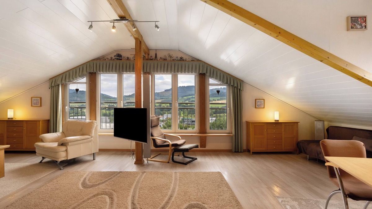 Olsberg Apartment | Holiday Apartment 'Panoramablick' with Sauna, Mountain View, Private Terrace and Wi-Fi