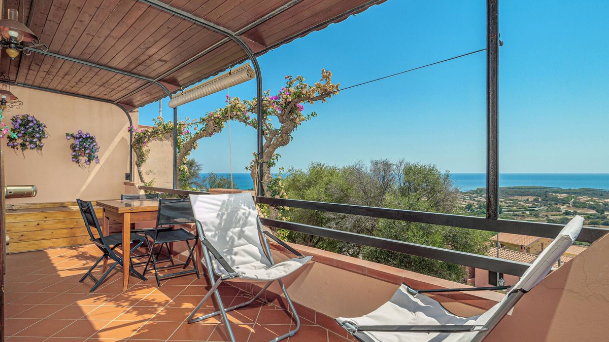 Agrustos House | Holiday Home 'Bouganville House' with Sea View, Private Terrace and Shared Garden