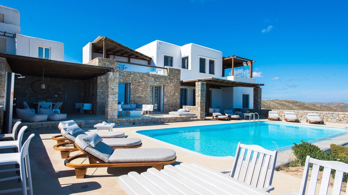 Plintri House | Holiday Home 'Nike Of Selini Private Pool' with Sea View, Wi-Fi and Air Conditioning