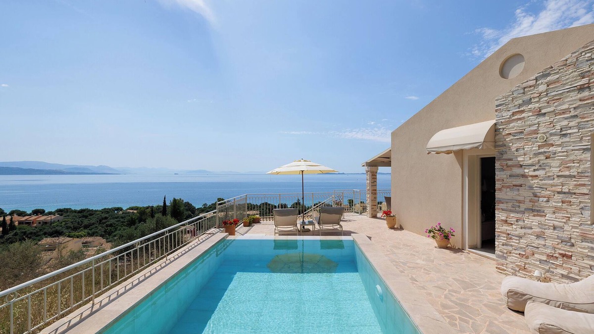 Barbati Villa | Holiday villa with private pool, Spectacular sea views,150m to the beach.