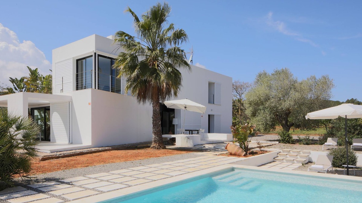 Sant Joan de Labritja Villa | Home with Pool, Mountain View, Wi-Fi and Air Conditioning; Pets Allowed, Parking Available
