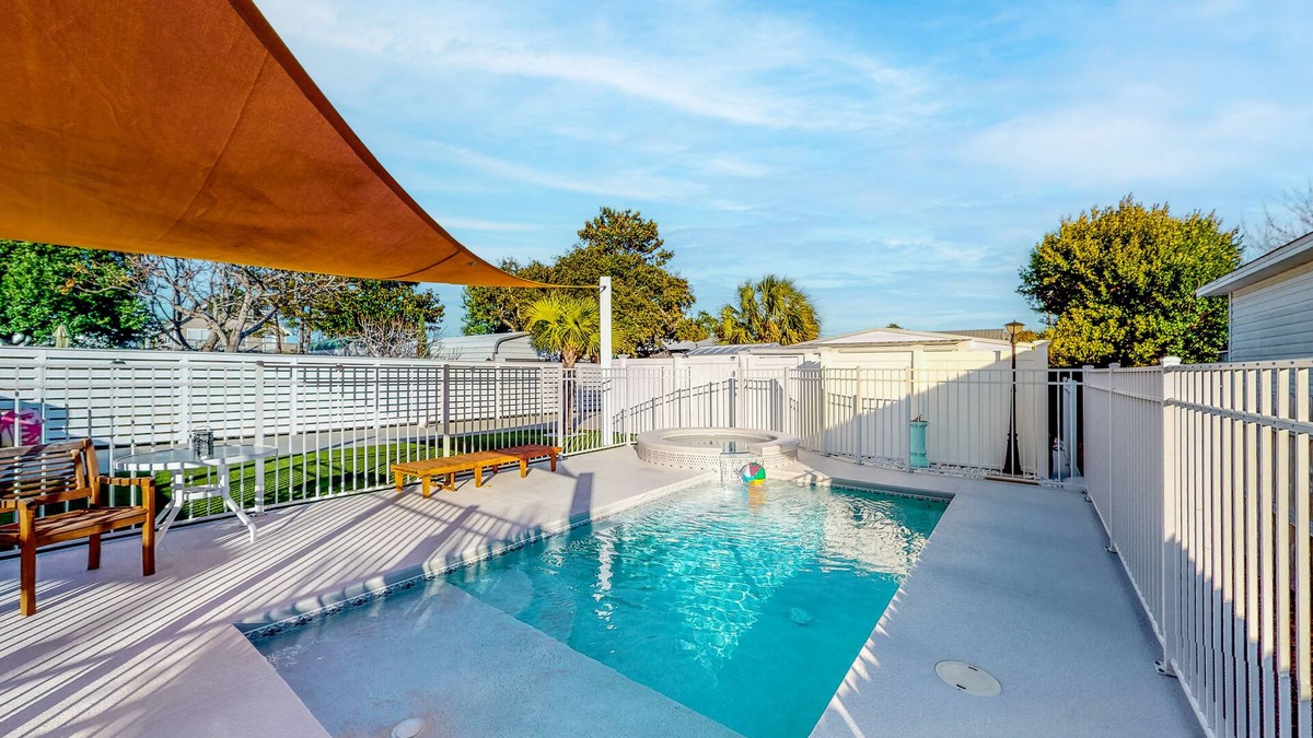 Kiska Beach House | Home with pool, central AC, & washer/dryer - walk minutes to beach