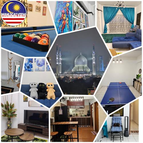 Shah Alam Apartment | Homestay MAHLIGAI VIEW near Masjid Shah Alam, UITM Shah Alam, I-City, stadium shah alam, SACC, PKNS, IDCC, MSU, 17 min kuala lumpur & klang, max 10 people, free food, snooker, pingpong, indoor games, swimming pool, fast wifi