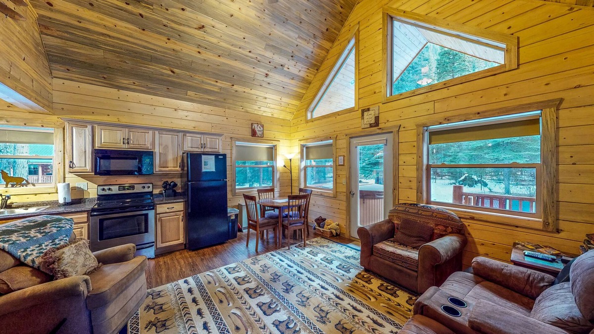 South Fork Cabin | Homey cabin near National Forest with private hot tub, deck, grill, & WiFi