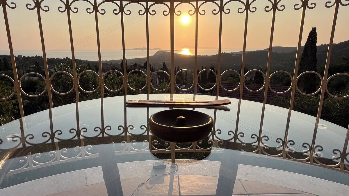 Kavvadades Villa | Horizon Breeze: hilltop villa, near Arillas with sea views Pool and garden