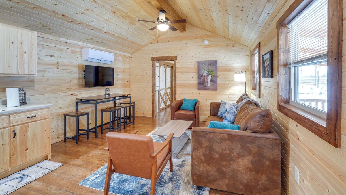 La Grange Cabin | Horse Farm Retreat w/Pond View Near Louisville