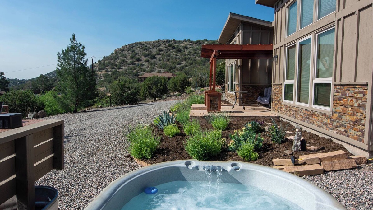 Cornville House | Hot Tub, Pool, King Bed, Views, and NO checkout chores @ Stargazer Bungalow!