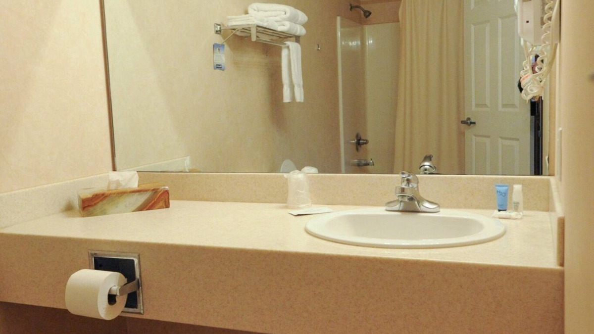 Yuma Hotel | Hotel room with TWO QUEEN BEDS and attached, private bathroom.