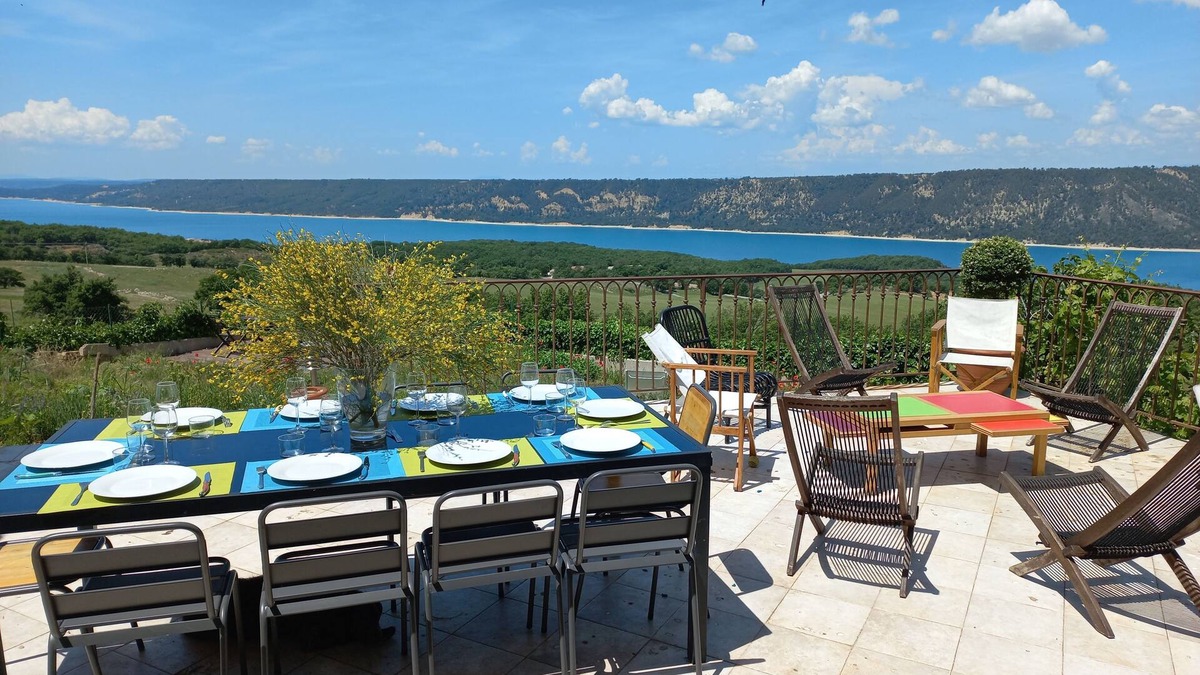 Aiguines Boat Rental | House 6 People, Gorges du Verdon with panoramic view of Lake Ste Croix