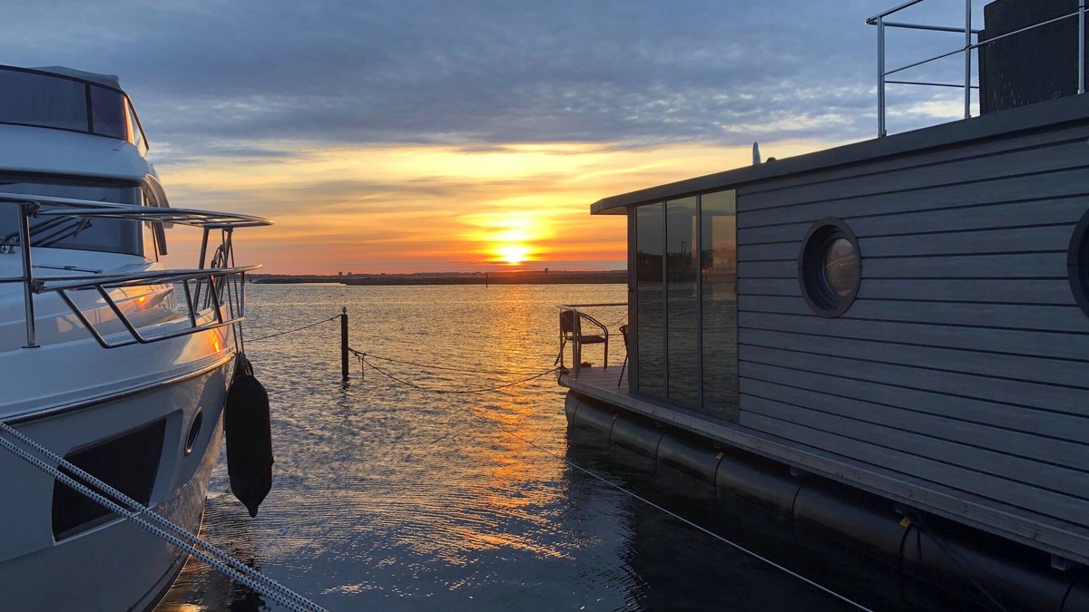 Wendtorf Boat Rental | Houseboat Fjord Luna with bio-sauna and roof terrace in Wendtorf