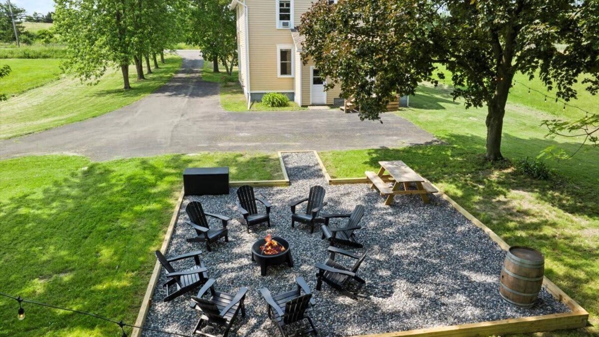 Hudson House | Hudson Restored Farmhouse with Fire Pit