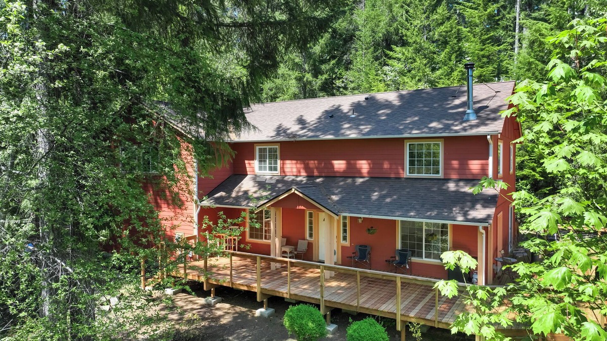 Puget Sound House | Huge deck with large hot tub and views!