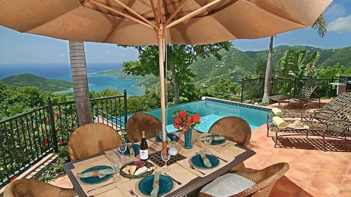 Ajax Peak Villa | HUGE PANORAMIC views over Coral Bay and the BVI's.Sunny pool! Peaceful. Private
