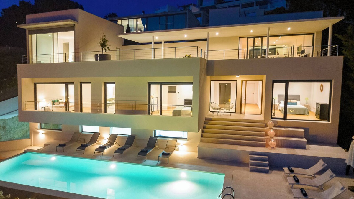 Puig Manya Villa | Ibiza Town Modern Villa, Sleeps 10