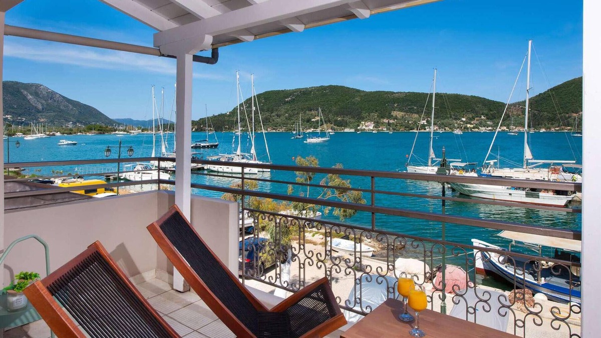 Vlicho Apartment | In a great location just outside Nidri town, enjoy the waterfront of Vlicho Bay and the fabulous sea