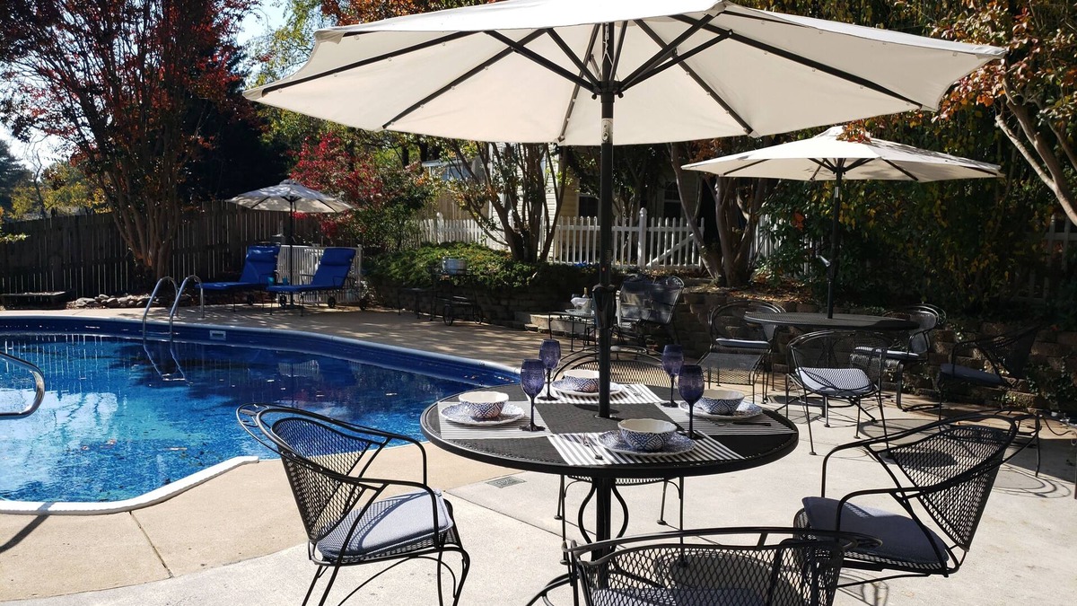 Bolivar House | In-town Harpers Ferry house with pool/hot tub in your own private wooded oasis