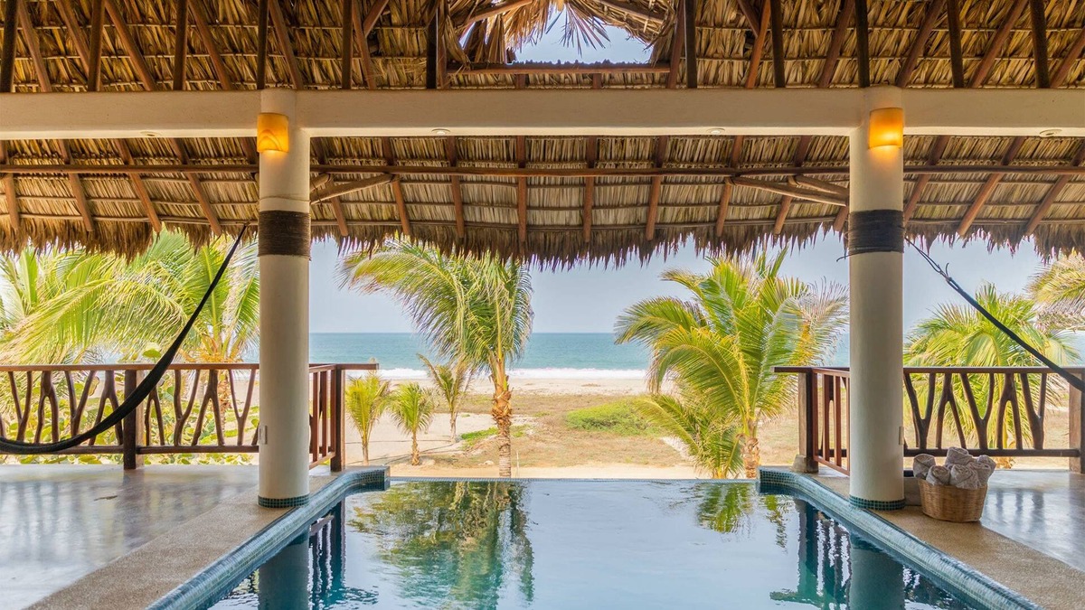 Los Tamarindos Villa | Incredible Beachfront Home with Private Patio and Pool with BBQ