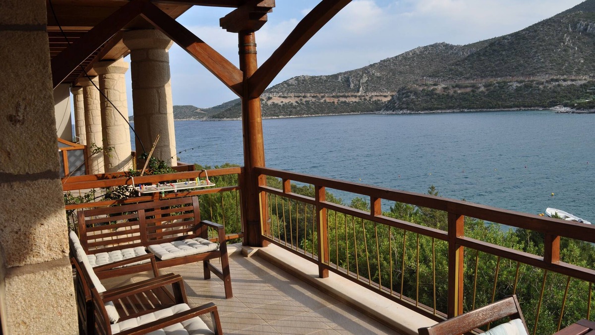 Arkadiko Chorio House | Into The Blue Apartment 2 - A 2-floor apartment with Sea Views right on a pebble