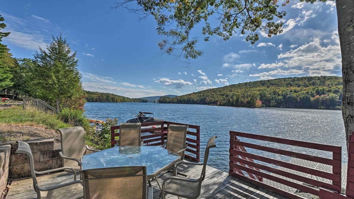 Lucerne-in-Maine House | Inviting Lakefront Home: Seasonal Boat Dock!