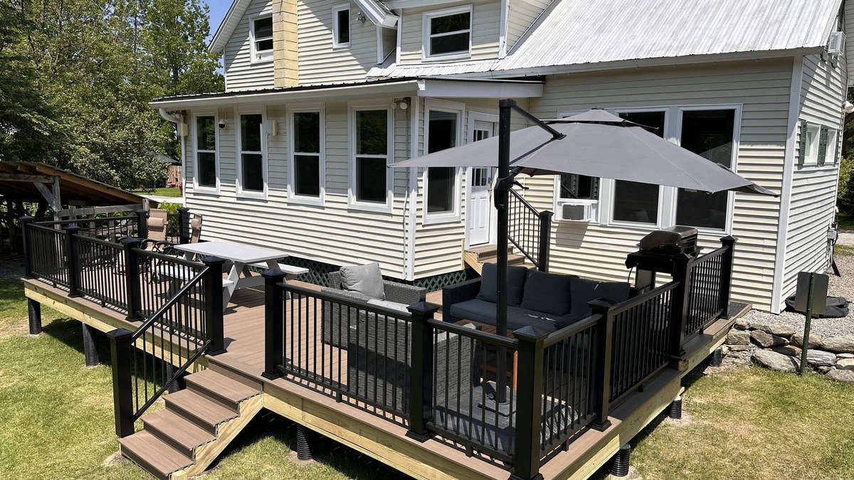 Montgomery Center House | Inviting riverfront home with deck & fireplace, near skiing & golf
