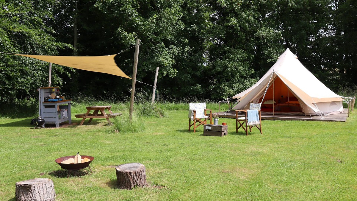 Swannington Cabin | Iris, Lilypad and Bulrush are luxury bell tents all set privately in a wild meadow.