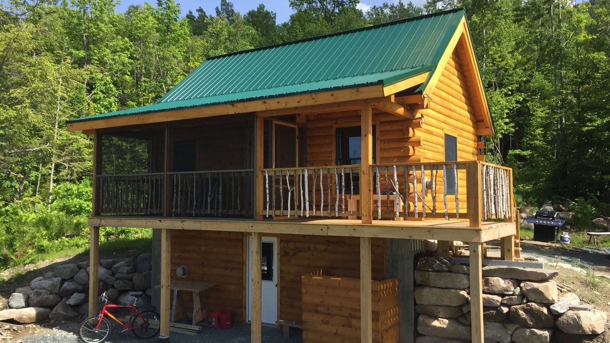 Jefferson Cabin | Isolated Log Cabin with Panoramic Views of Cherry Pond and White Mountains