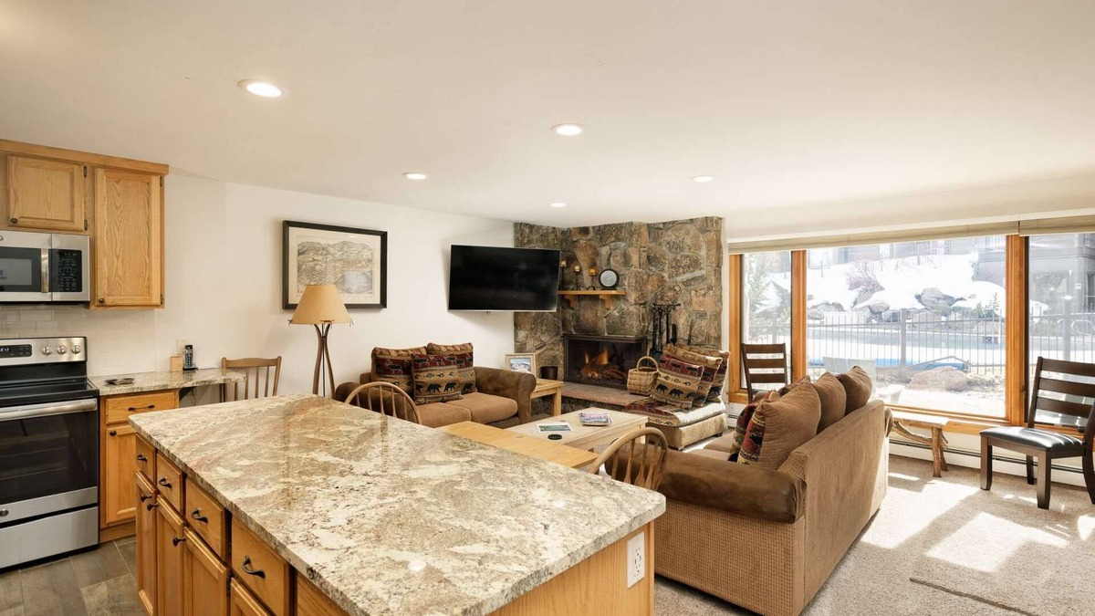 Snowmass Village Condo | Just Steps to Outdoor Pool/Hot Tub! Patio with Grill, Wood Fireplace & Covered Parking
