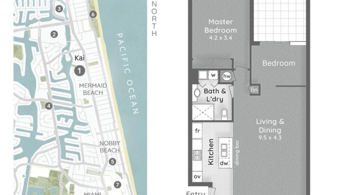 Mermaid Beach Apartment | Kai - Waves & Wind - 2BR Apartment - Moments to the sand - Gold Coast