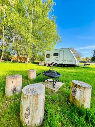 Pacejov Cabin | Karavan v březovém háječku