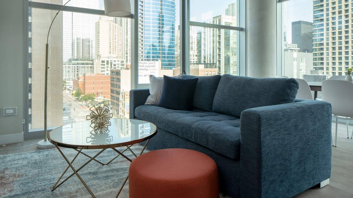 Near North Side Apartment | Kasa | Fresh & Bright 2 BD + Laptop Friendly | River North Chicago