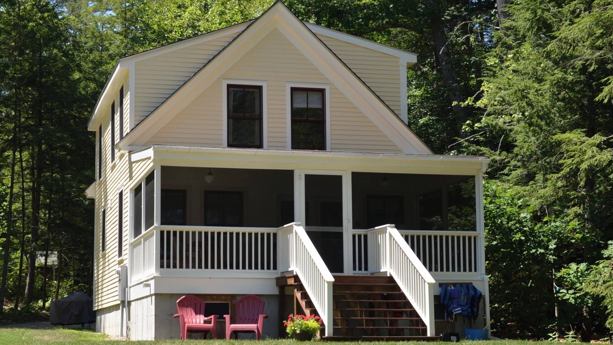 Center Lovell Cottage | Kezar Lake Beautiful Waterfront Property Beach Dock Mtn View AC Now Booking 2026