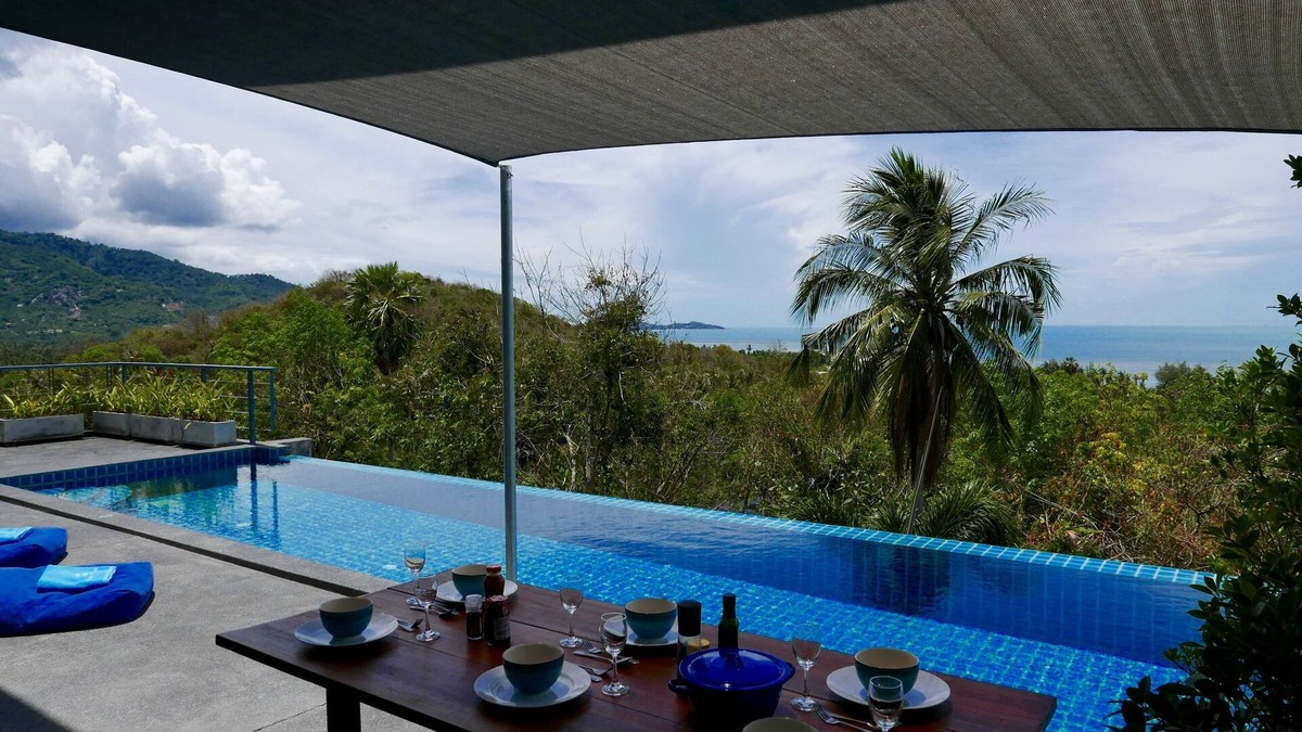 Hua Thanon Villa | Ko Samui Sea View Pool villa Philippa, with car, just 400m to the Beach