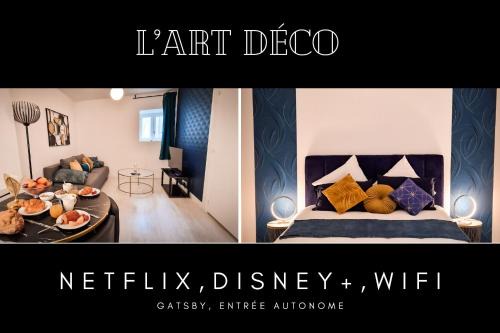 Villefranche-de-Rouergue Apartment | L'Art Déco 3 étoiles Wifi, Netflix, Disney, Coeur de Bastide