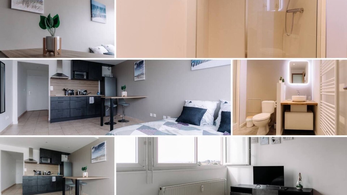 Dardilly Apartment | L'Escapade Dardilly: comfortable studio for professionals, private parking