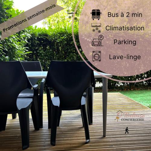 Pont des Demoiselles-Montaudran-La Terrasse Apartment | L'instant Détente avec terrasse climatisation et parking