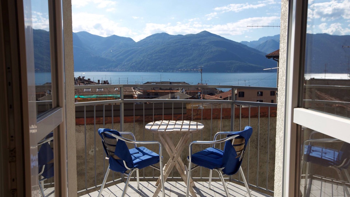 Luino Condo | La Casa Danese. Stonning view over old town to Lago Maggiore