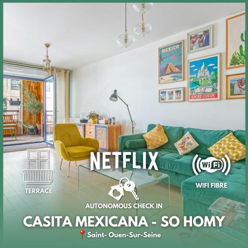 Saint-Ouen Apartment | La Casita Mexicana - Kids Friendly by So Homy- 3 Bed Room - 6 PAX