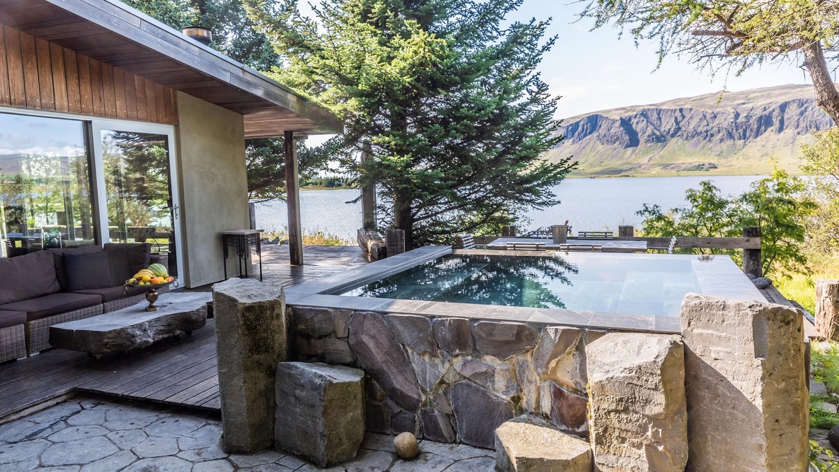 Selfoss Villa | Lakefront Luxury Villa - Modern - Infinity hot tub and panorama sauna