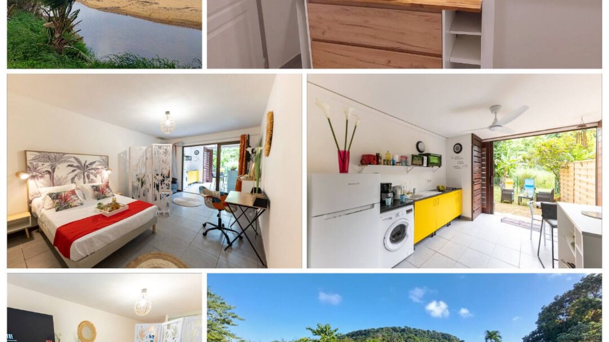 Remire Montjoly Apartment | La perle du Rorota - Large luxury studio with swimming pool and private beach access