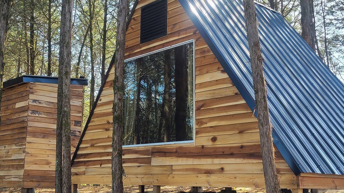 Morristown Cabin | "Lady A"-frame Glamping Cabin @Nolichucky River near Smoky Mtns.