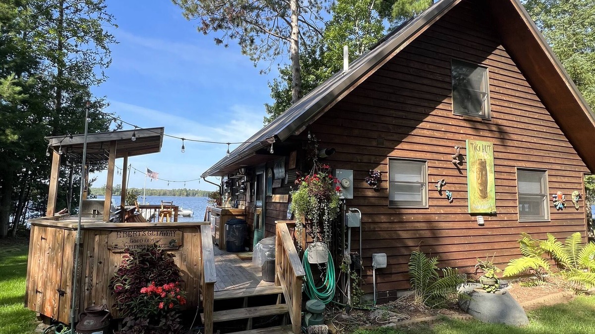 Stone Lake Cabin | Lake Front Cabin steps off Big Sissabagama Lake with NEW Fitness Center & Sauna!