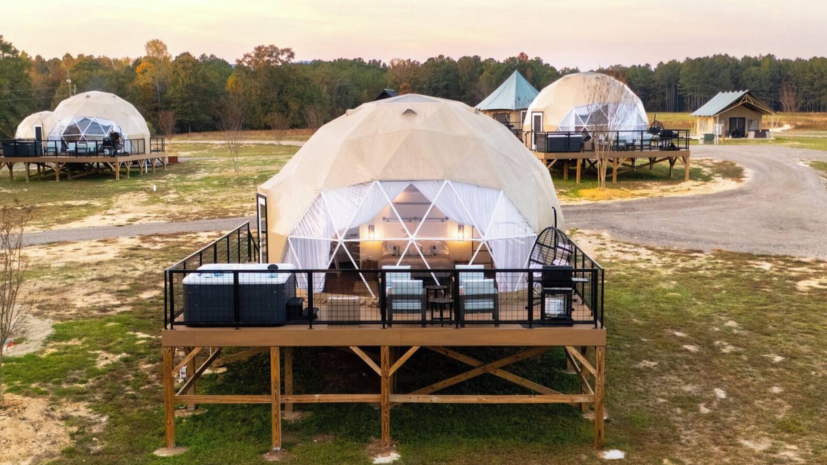 Coosa Resort | Lake Front Geodesic Dome: Hot Tub & Lake Views