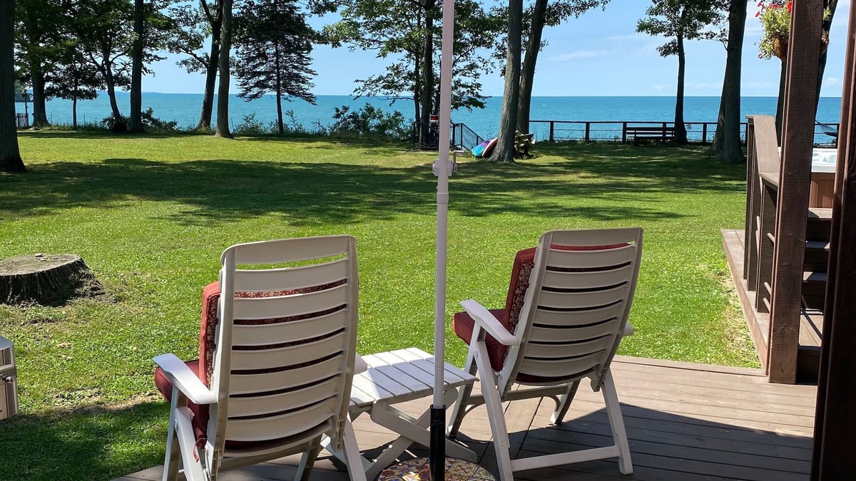 Irving House | Lake Front Home. Private stairs to private beach and bay. upscale 5 bedroom home