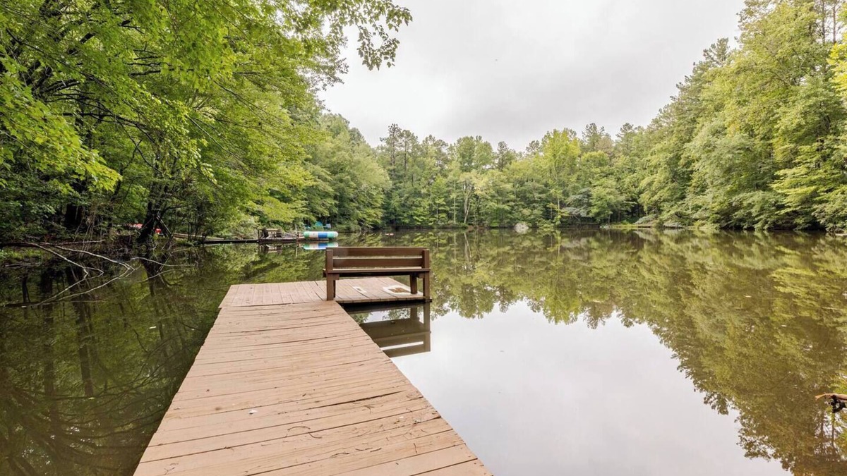 Stone Mountain House | Lake House, Arcade + Yard Fun, Near Stone Mountain