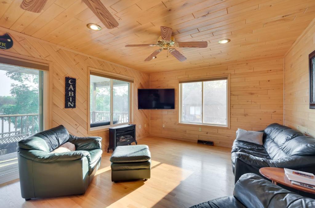 Birchwood House | Lakefront Birchwood House with Deck and Fire Pit!