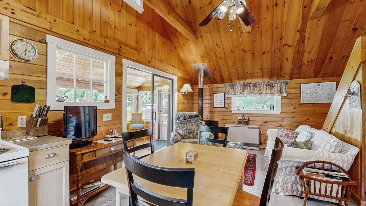 Greenville Cottage | Lakefront, cabin-inspired home with firepit, grill, & screened porch, Wifi