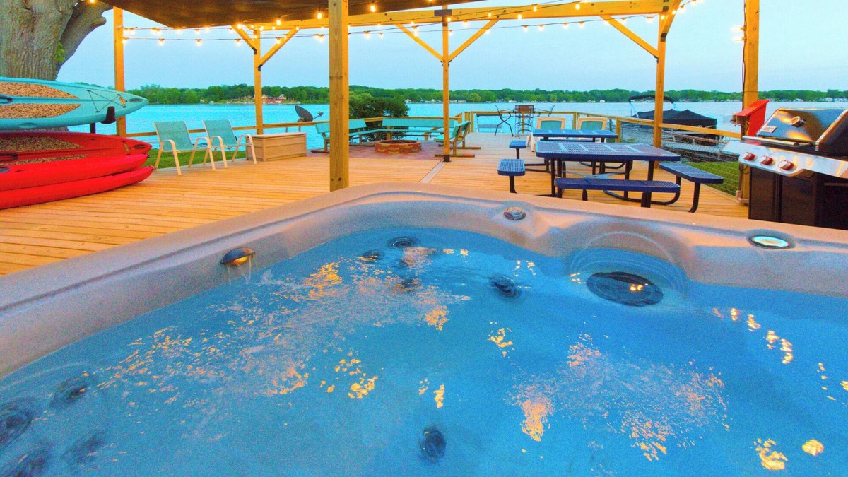 Lake Odessa Cabin | Lakefront Cottage In Town; Walk to Restaurants; Hot Tub