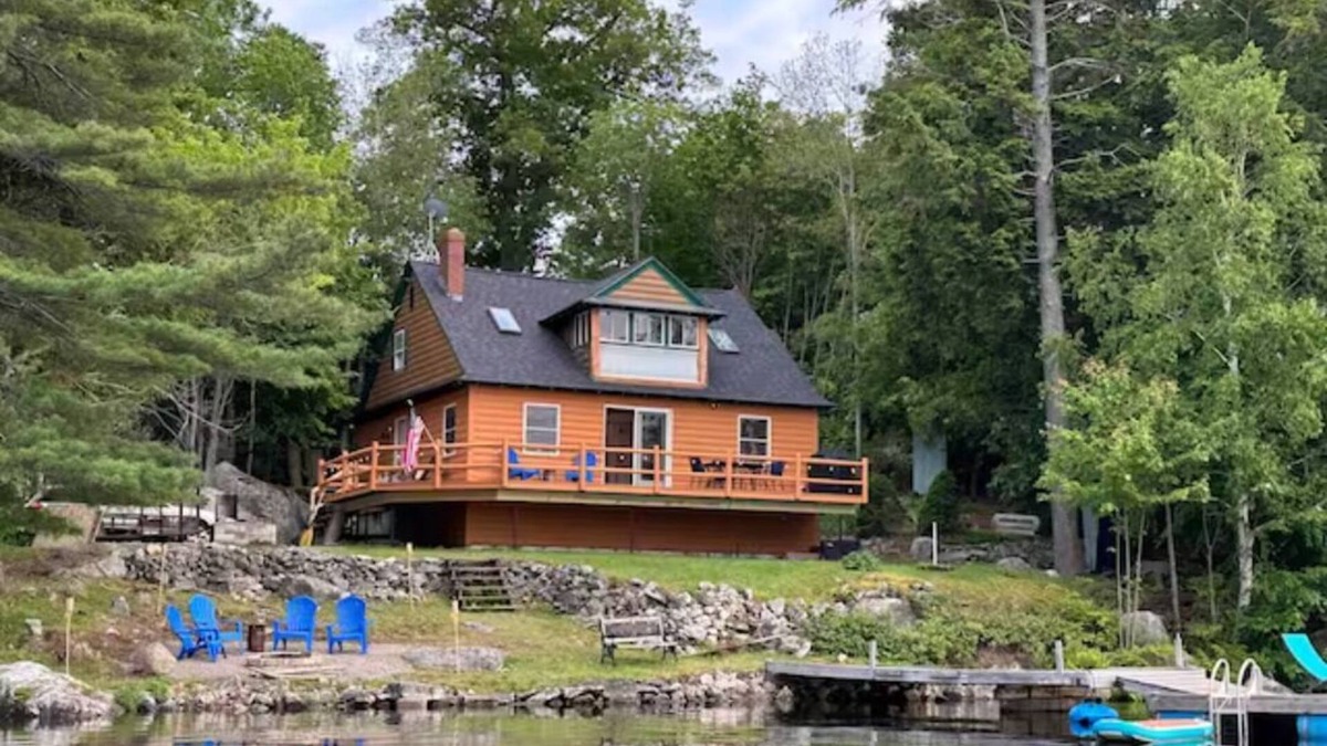 Orrington Cabin | Lakefront Cottage w/Private Dock+60 mins to Acadia National Park